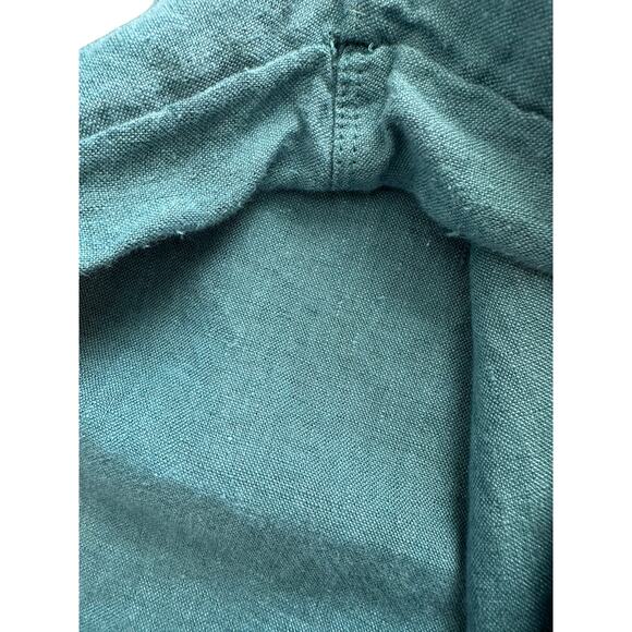 Athleta Green Relaxed Lagenlook Retreat Linen Mid Rise Wide Leg Pant Size 16 - Picture 3 of 13